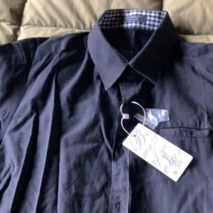 Men’s black cotton button down shirt